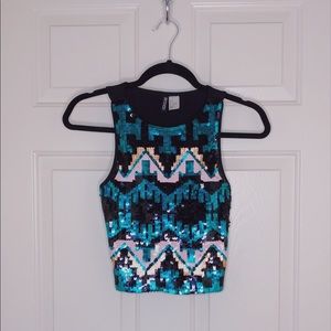 sequin crop top